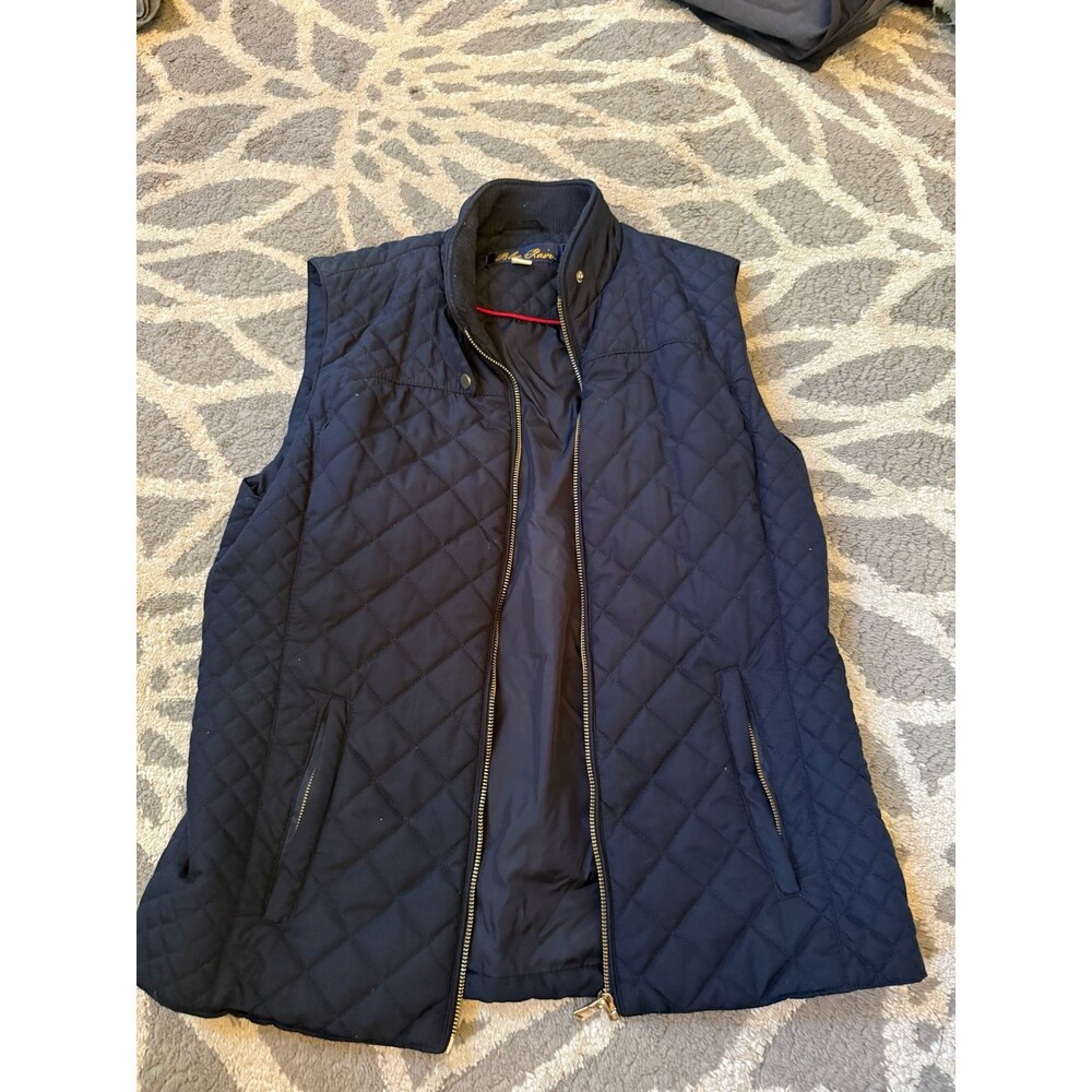 Navy Blue Francesca’s Quilted Zip Up Vest